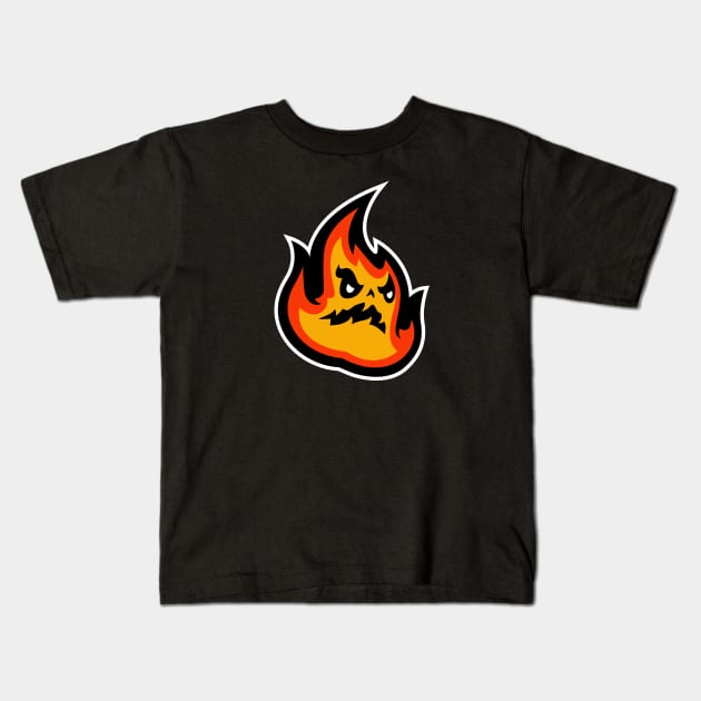 Flame Mascot Kids T-Shirt by CC0hort